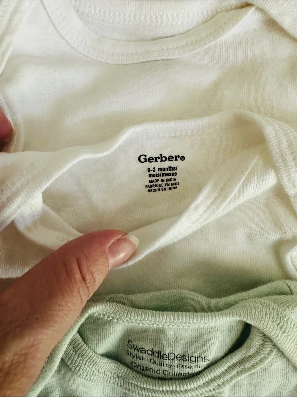 Baby Assorted White Cotton Onesies Multiple Sizes Bundle NB, 0-3, 3-6
